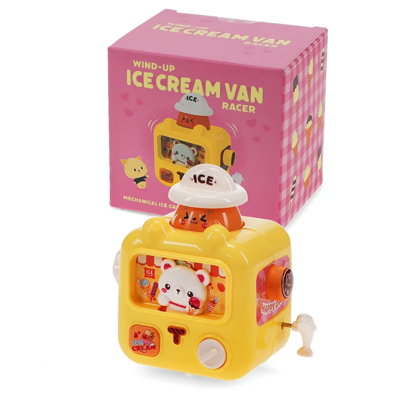 Gelbes Aufzieh-Eiswagen-Rennauto-Spielzeug