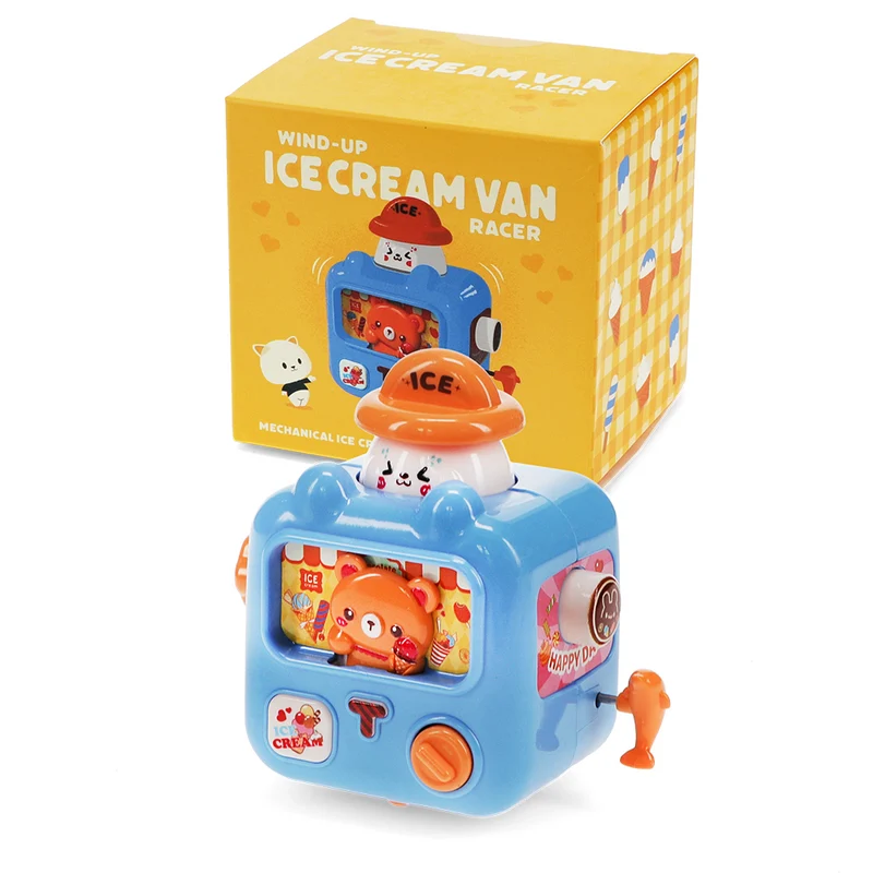 Blaues Aufzieh-Eiswagen-Rennauto-Spielzeug