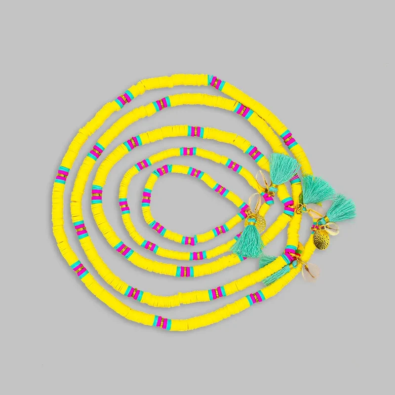 Bohemian Hundekette - "ibiza jewel YELLOW"
