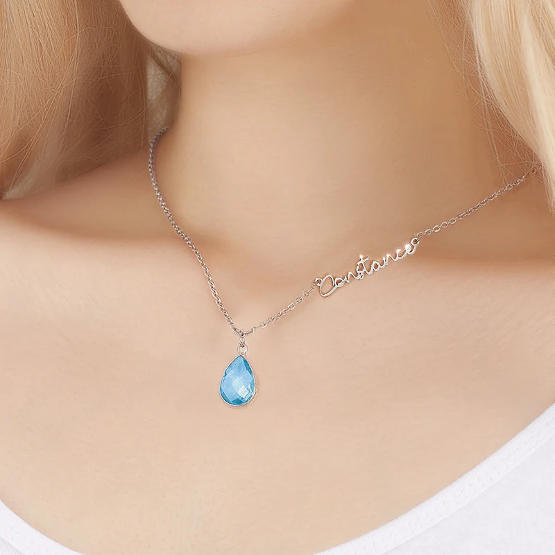 Personalisierte Geburtsstein Halskette mit Name Geburtstag Jahrestag Geschenke für Sie