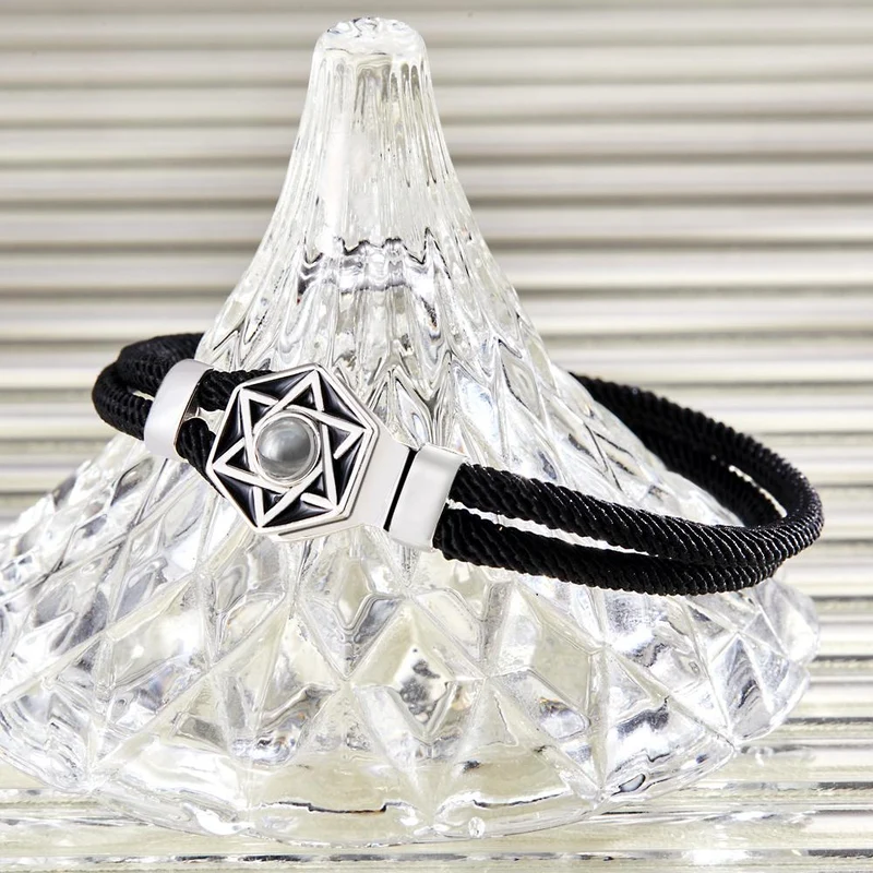 Hexagramm Projektion Armband, 925 Sterling Silber - Partnerlook