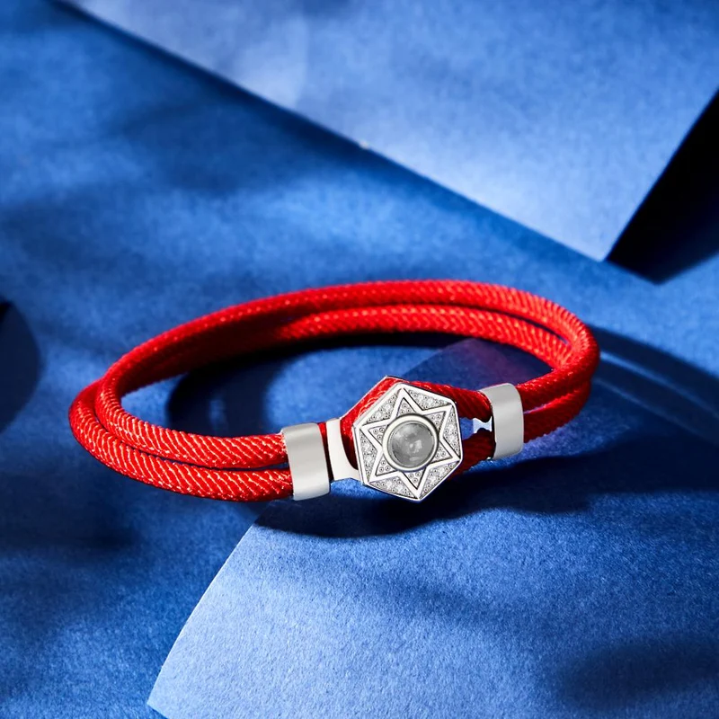 Hexagramm Projektion Armband, 925 Sterling Silber - Partnerlook
