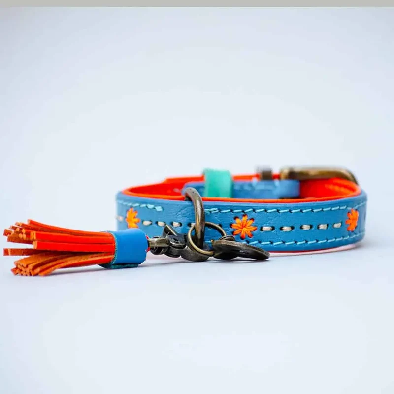 Halsband im Bohemian Look - "ibiza lounge PETIT" - blau