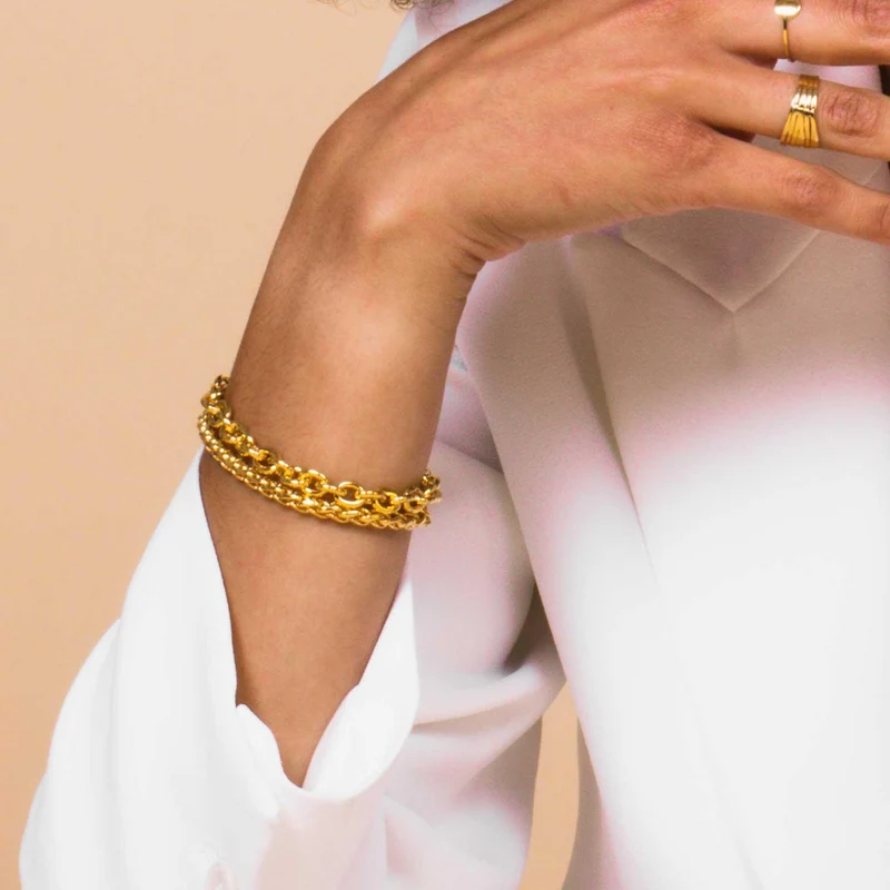 Goldenes Rolo-Kettenarmband
